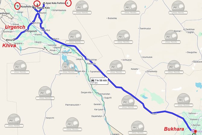 Transfer from Khiva to Bukhara by Fortresses - Who gets the best value from $299